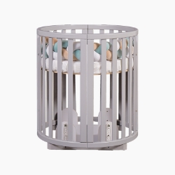 Pătuț bebeluș rotund/oval Maribelle 9 în 1 gri
